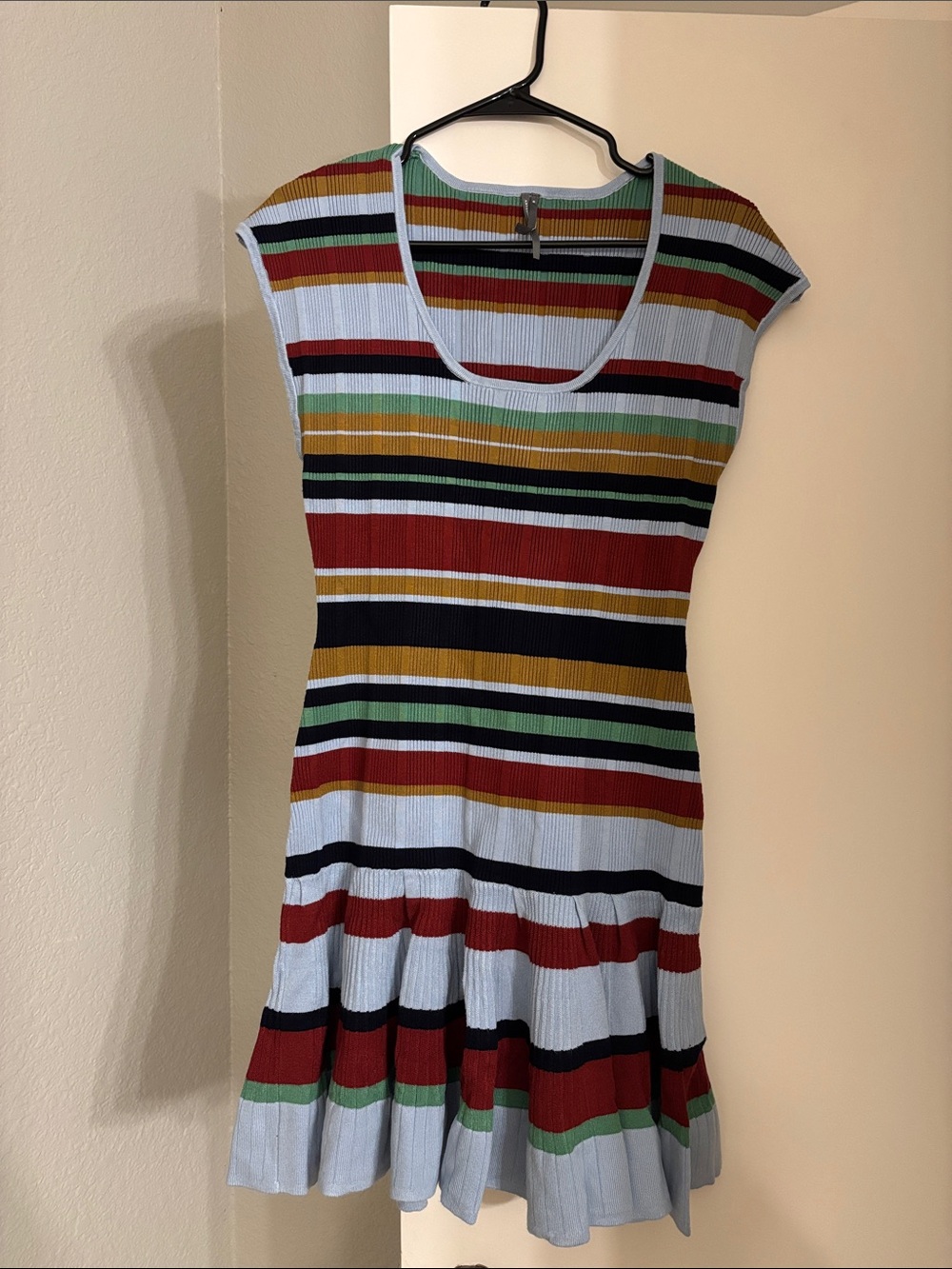 Anthropologie Striped Dress in Light Blue, Red, Mustard, Black, Mint